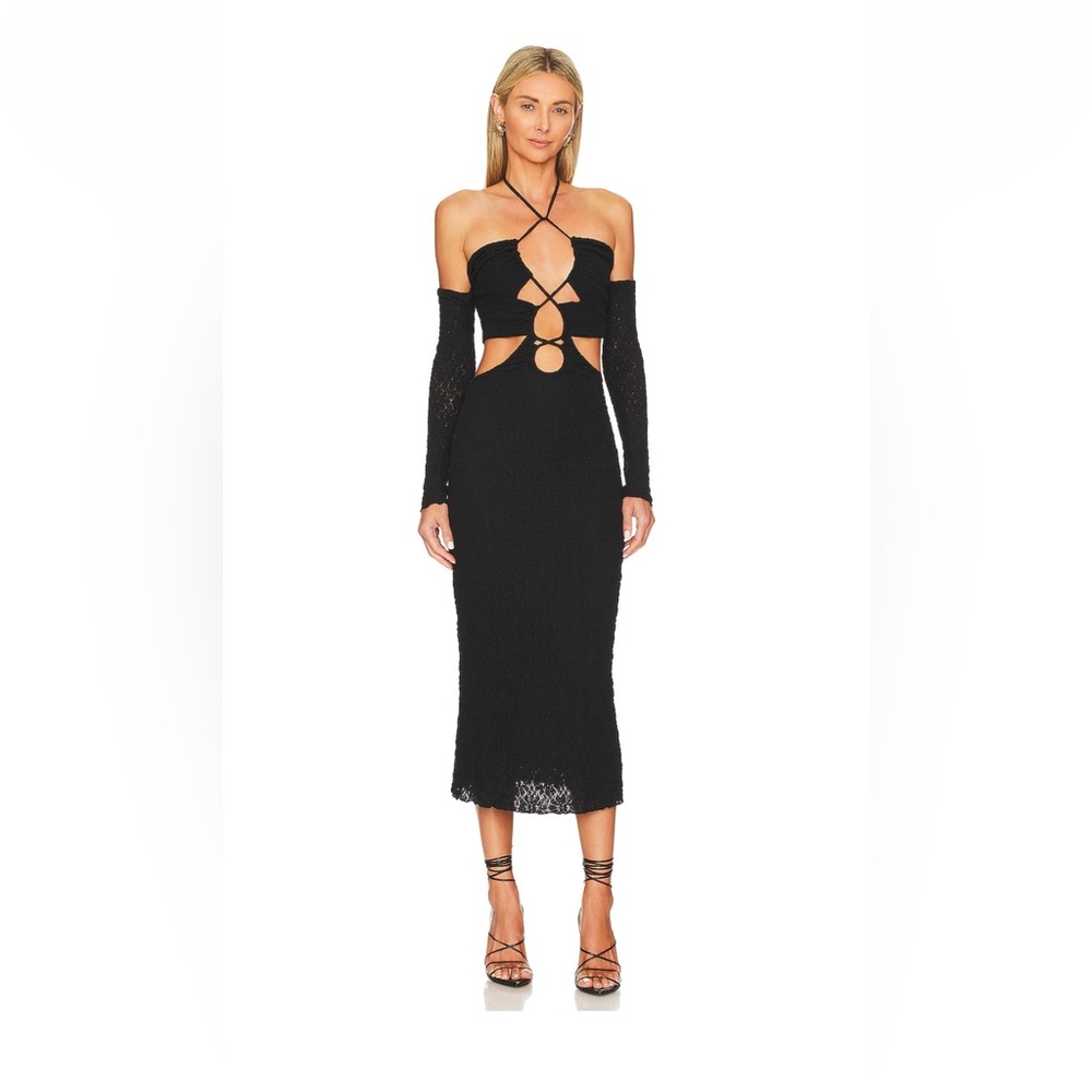 Tularosa Mackie Midi Dress Black Cutout